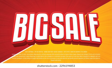 Super big sale editable text effect template with 3d style use for logo and business brand