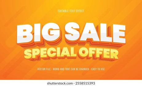 Super big sale editable text effect, 3d text style effect