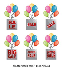 Super Big Summer Sale Flying Balloon Tag Set