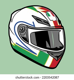 super bike helmet vector illustration suitable for design t-shirts, stickers, striping, posters