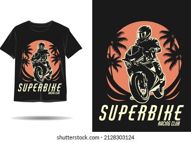 Super bike racing club silhouette t shirt design