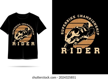 Super bike rider silhouette tshirt design