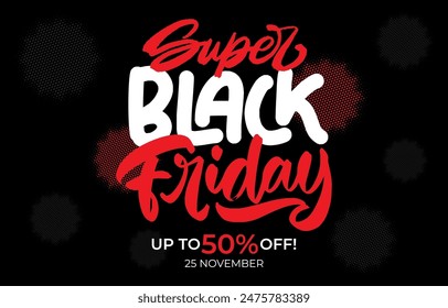 Super Black Friday typography lettering vector