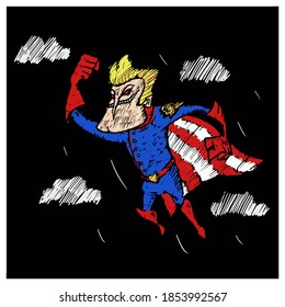 super blond superhero. Vector character