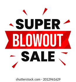 Super Blowout Sale Shopping Offer Web Banner Design Vector