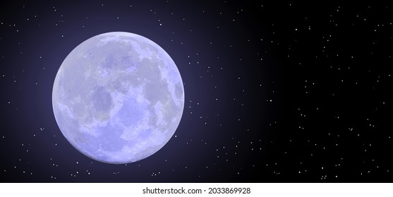 Super blue new moon. Night starry sky. Half, full waxing moon Equinox planet Earth day. Crescent gibbous means. Vector moonlight, evening astrology symbol or icon Phases solar eclipse. Big moon.