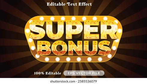 super bonus editable text effect modern color shiny. glow Text style effect