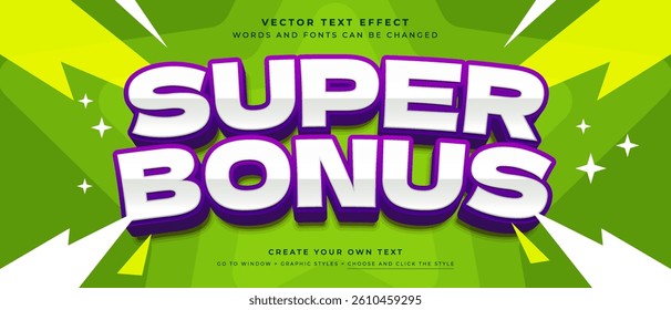 Super bonus text effect, jackpot graphic style