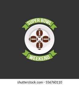 Super Bowl Weekend Party Vector Illustration