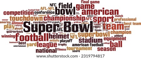 Super Bowl word cloud concept. Collage made of words about Super Bowl. Vector illustration