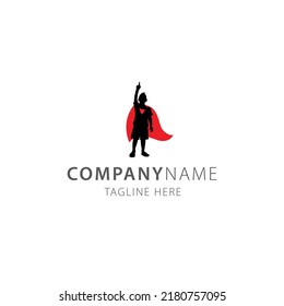 Super Boy With Cape Logo Vector Illustration