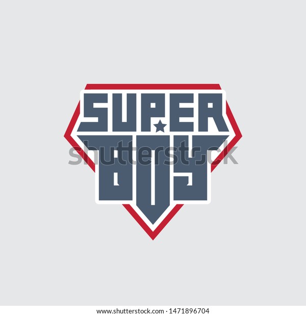 Super Boy Tshirt Print Patch Lettering Stock Vector (Royalty Free ...