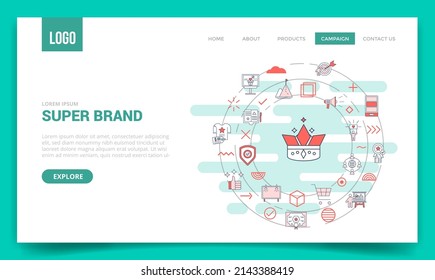 super brand concept with circle icon for website template or landing page homepage