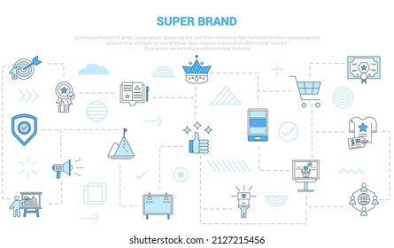 super brand concept with icon set template banner with modern blue color style