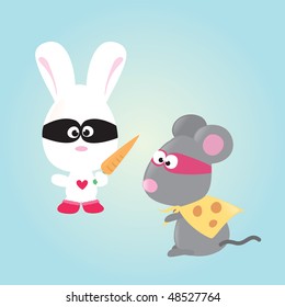 Super bunny and Super mouse to save the day!