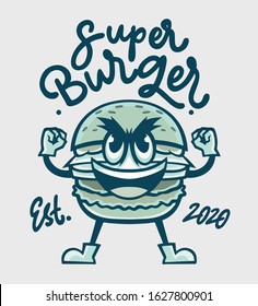 super burger logo vector illustration