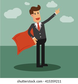 Super Businessman. Business concept illustration.