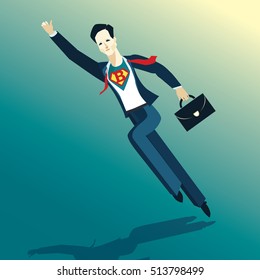 Super businessman. Business concept vector illustration