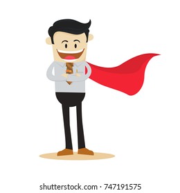 super businessman cartoon character vector design
