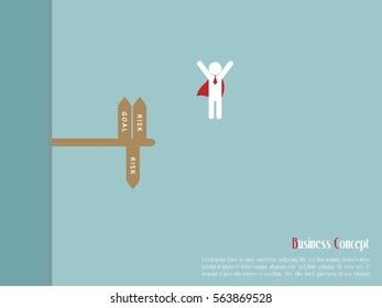 Super Businessman Concept. Vector Cartoon illustration