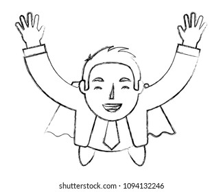 super businessman flying success business