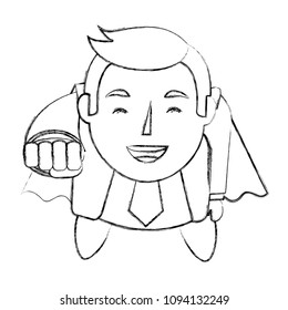 super businessman flying success business