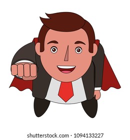 super businessman flying success business