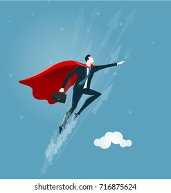 Super Businessman. Winning, transformation and risk concept business illustration