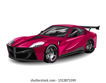 Super car design concept. Unique modern realistic art. Generic luxury automobile. Car presentation side view