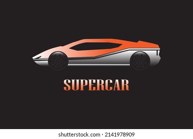Super car design concept. Unique modern realistic art. Generic luxury automobile. Car presentation side view