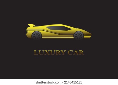 Super car design concept. Unique modern realistic art. Generic luxury automobile. Car presentation side view. Isolated on black.