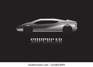 Super car design concept. Unique modern realistic art. Generic luxury automobile. Car presentation side view