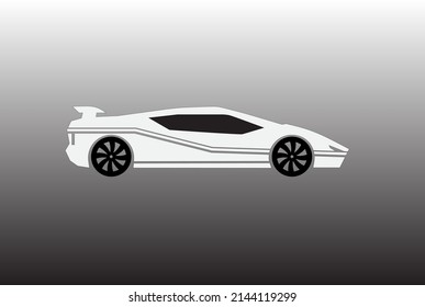 Super Car Design Concept. Unique Modern Realistic Art. Generic Luxury Automobile. Sedan Car Side View. EPS 10.