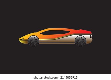 Super car design concept. Unique modern realistic art. Generic luxury automobile. Car presentation side view