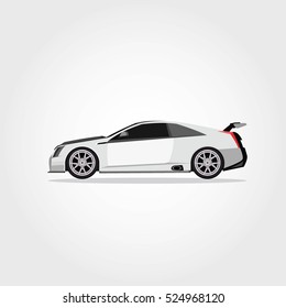 Super car design concept. Unique modern realistic art. Generic luxury automobile. Car presentation side view. Vector Illustration