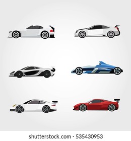 Super car design concept. Unique modern realistic art. Generic luxury automobile. Car presentation side view. Vector Illustration