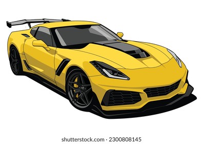 super car illustration vector design