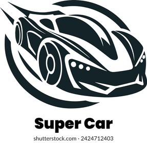 Logotipo del vector moderno del coche estupendo