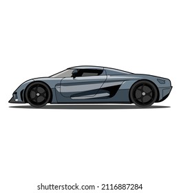 Supercar-Seitenansicht, Vektorgrafik