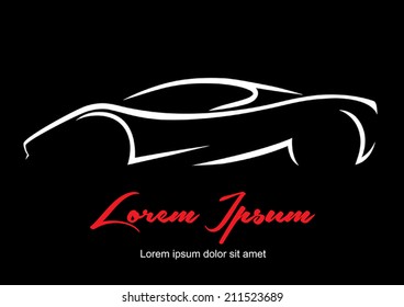 Super Car Silhouette with Company Copy Space