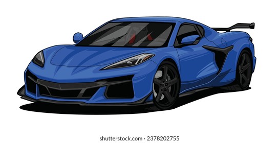 super car vector flat design