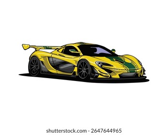 Super Car Vector Illustration With Yellow Color