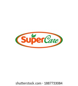 Logo de Super Care Shop con dos hojas verdes.