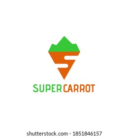 Super Carrot Logo Vector Icon Ilustration Template 