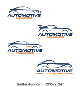 super cars logo line art logo template