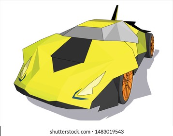 Super Cars with realistic style vector, 3d perspective view and white background. -Vectors