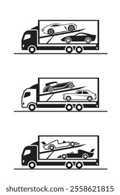 Super cars transportation Services - vector illustration