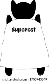 Super Katze auf weißem Hintergrund