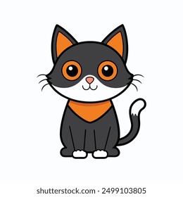 Super cat cartoon vector illustration for Halloween design, perfect for festive concepts.