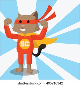 super cat character vector illustration design